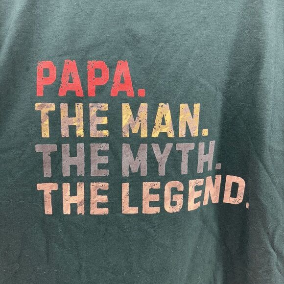Papa The Man The Myth The Legend Dad Father's Day Green Mens M EUC - Picture 1 of 5